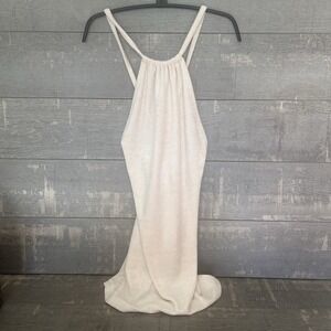 Michael Costello Revolve Halter Terry Dress Open Back Luxe Lounge S BeachCore